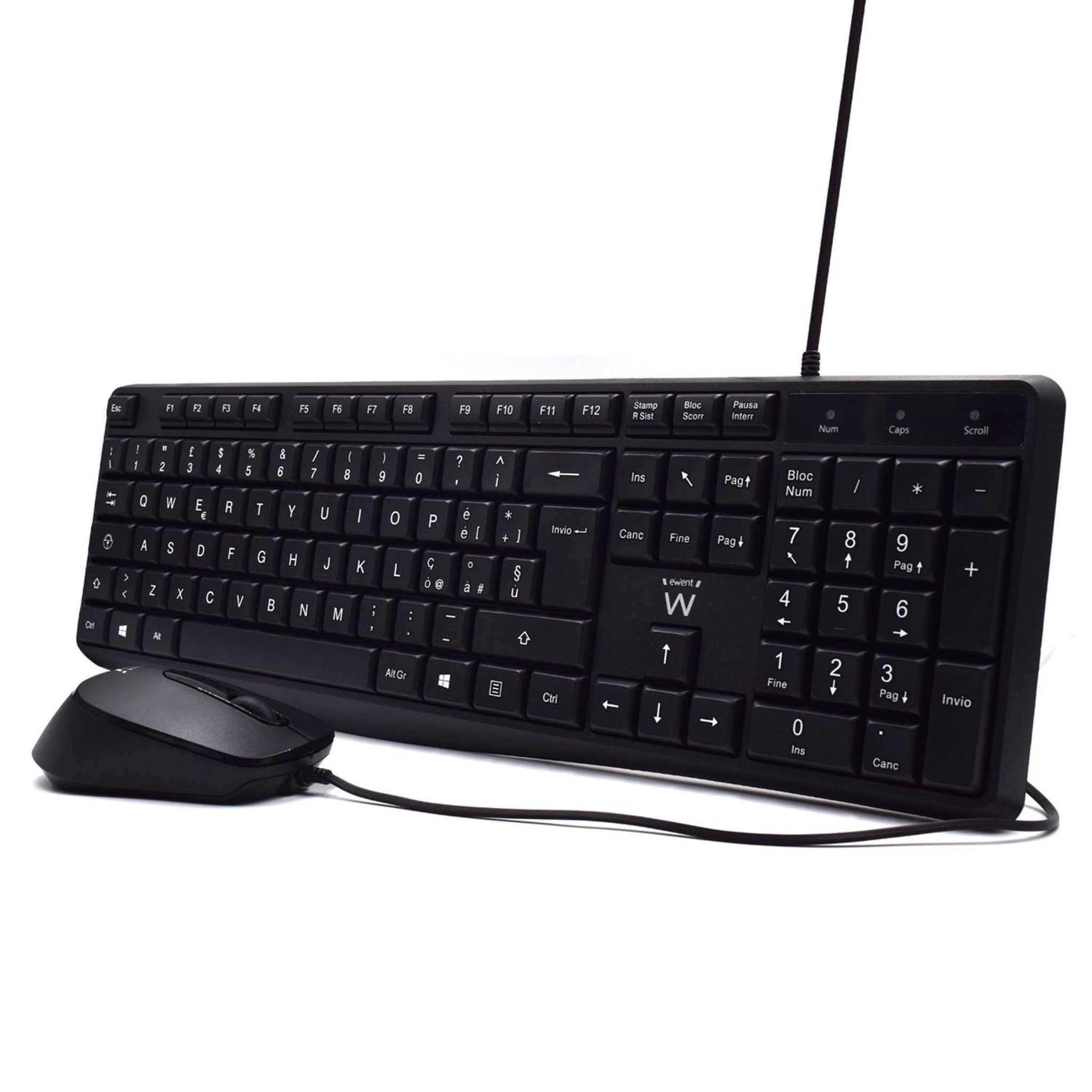 Voir la diapositive 3 : Ewent Ewent ew3005 clavier souris incluse usb qwerty italien noir