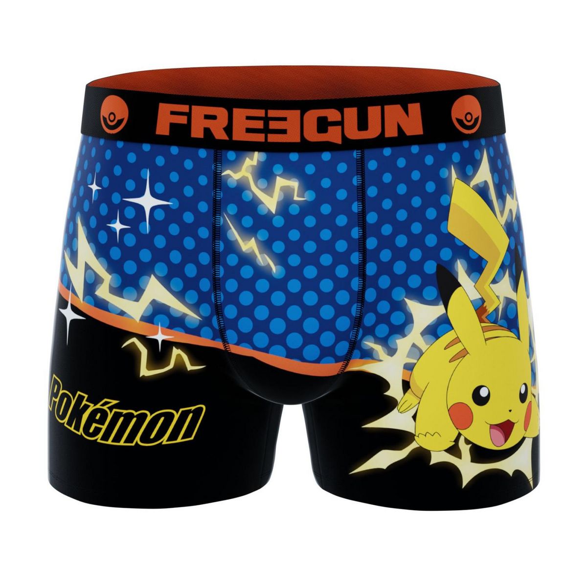 FREEGUN Lot de 3 boxers enfant Pokémon Pikachu Pokeball
