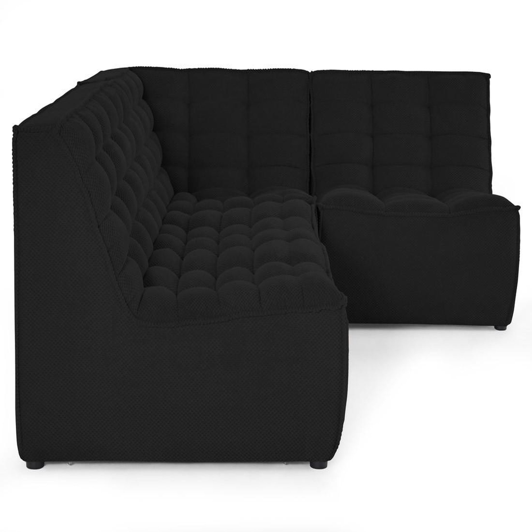 Voir la diapositive 6 : LISA DESIGN Ellie - canapé modulable d'angle réversible 4 places en velours texturé