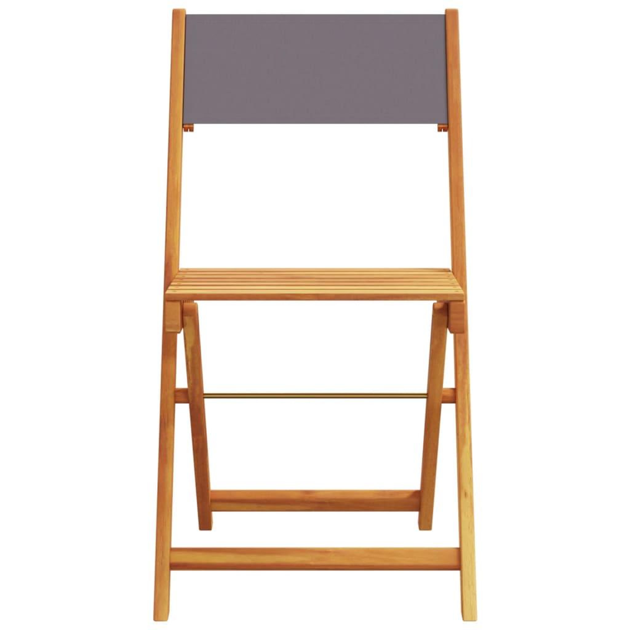 Voir la diapositive 5 : VIDAXL Chaises de bistrot lot de 2 anthracite bois acacia massif tissu