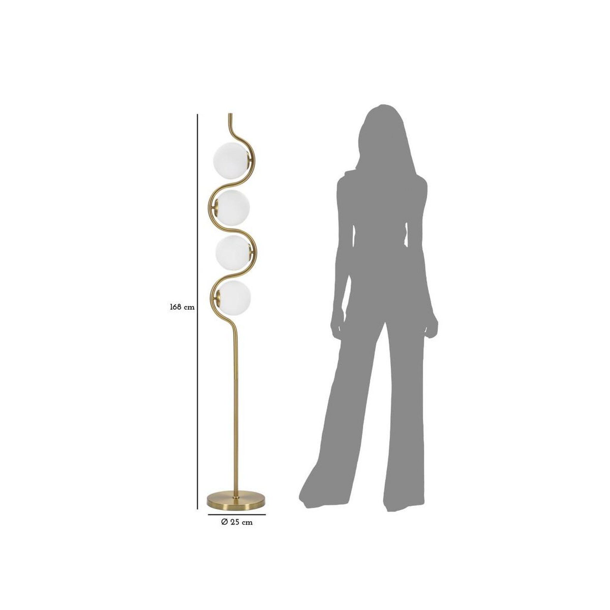 Voir la diapositive 6 : Paris Prix Lampadaire Design 4 Sphères  Luci  165cm Blanc & Or
