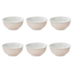 SECRET DE GOURMET Lot de 6 Bols en Porcelaine  Nature  52cl Rose