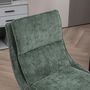 Voir la diapositive 4 : HOMCOM Chaise de bureau réglable pivotante piètement chromé tissu aspect lin vert