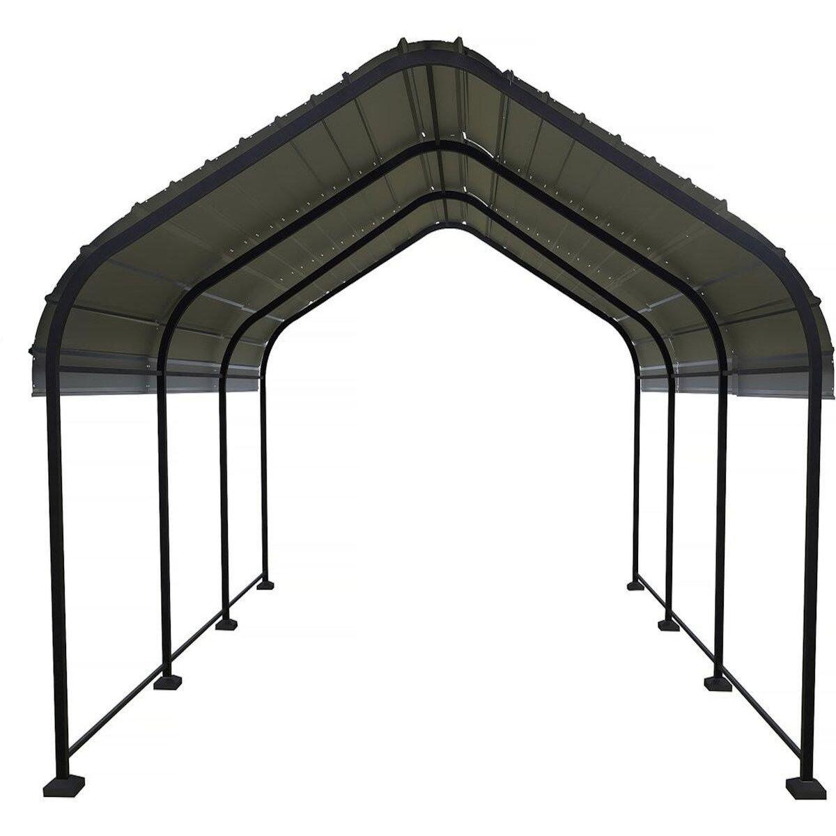 Habitat et Jardin Carport abri de voiture en métal  Phoenix  - 13,5 m² - Gris