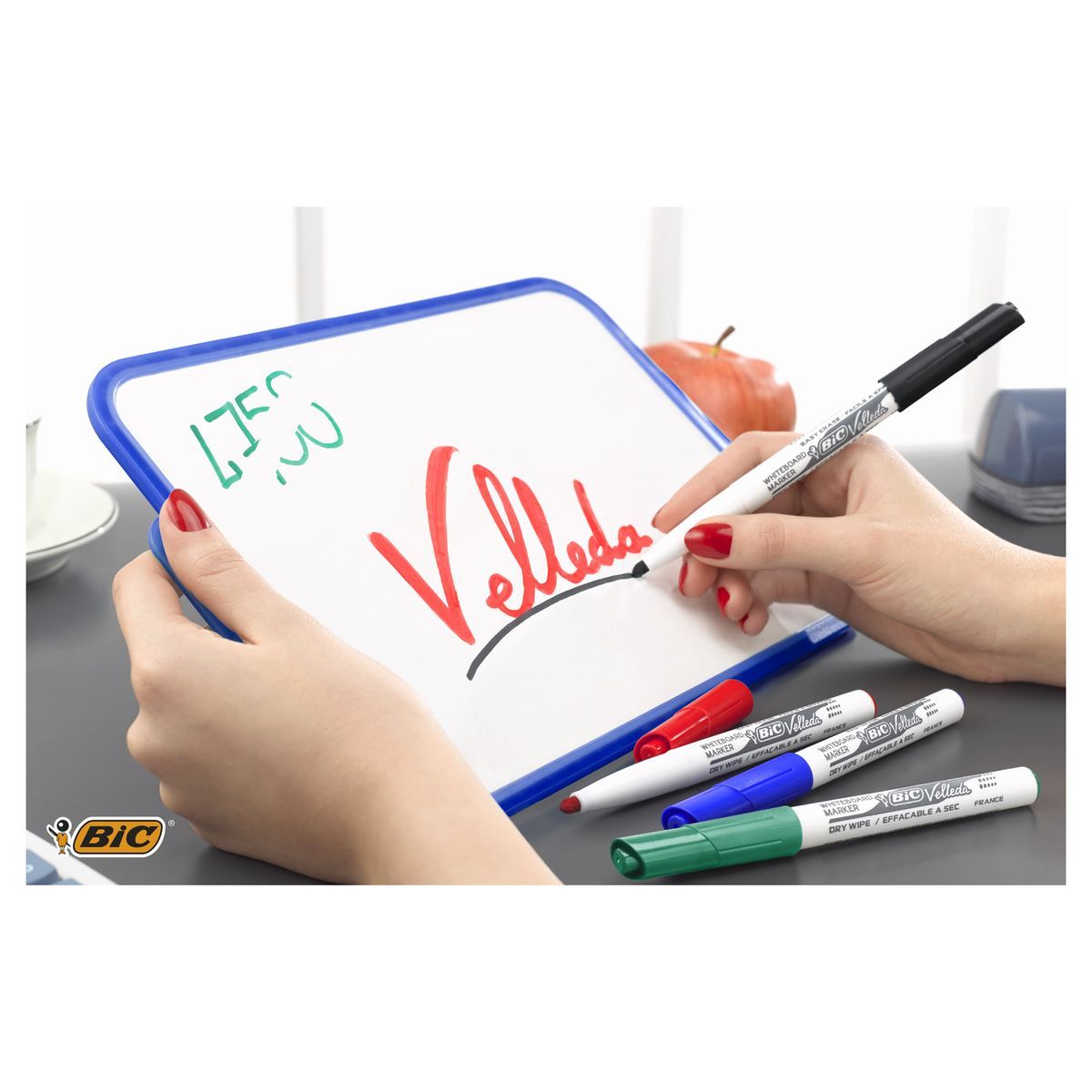 BIC Marqueur pour tableau blanc effaçable à sec pointe moyenne VELLEDA noir