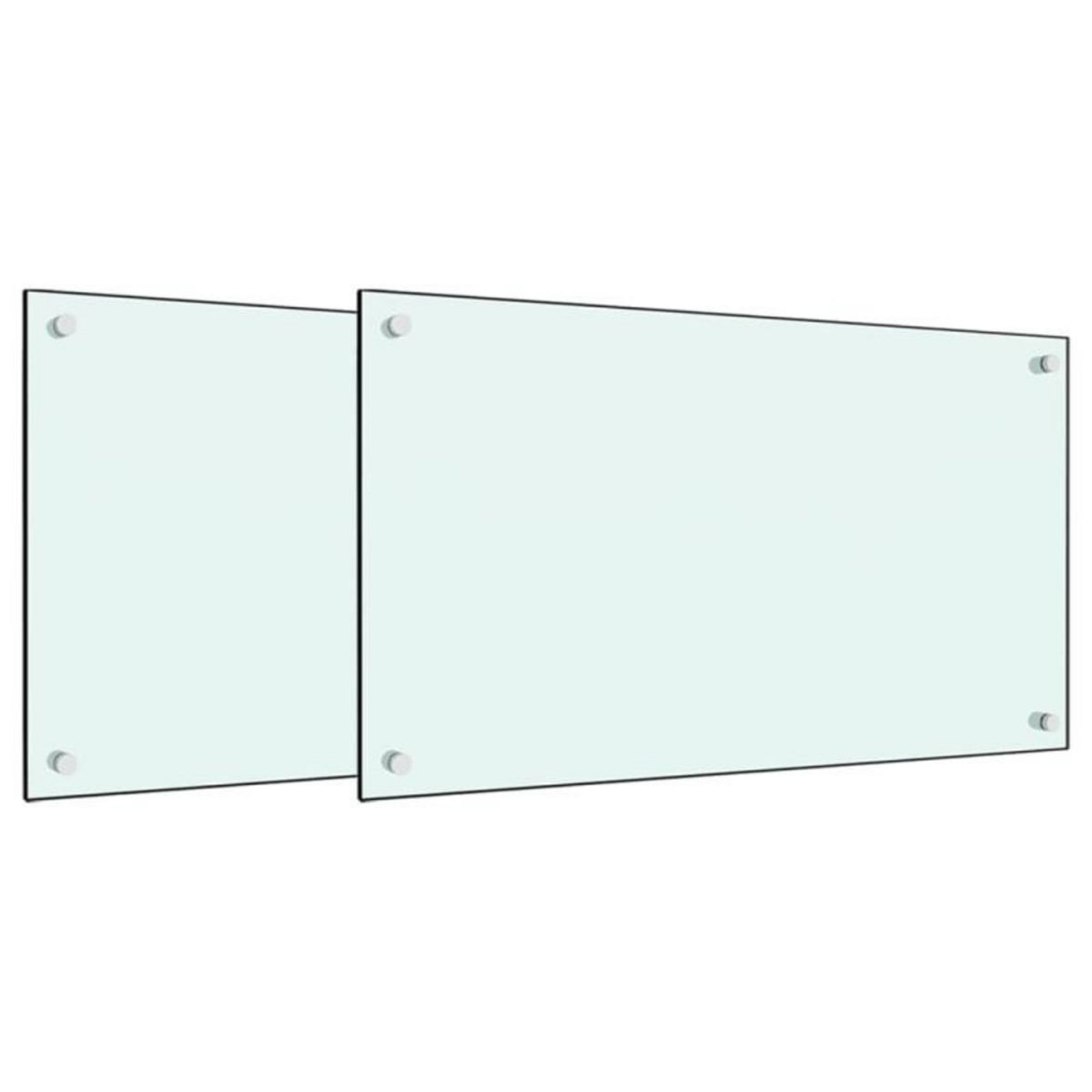 VIDAXL Dosserets de cuisine 2 pcs blanc 70x60 cm verre trempé