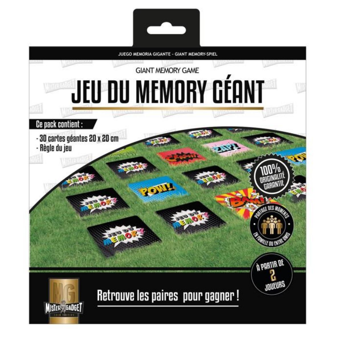 Paris Prix Jeu du Memory Géant  30 Cartes  20cm Multicolore