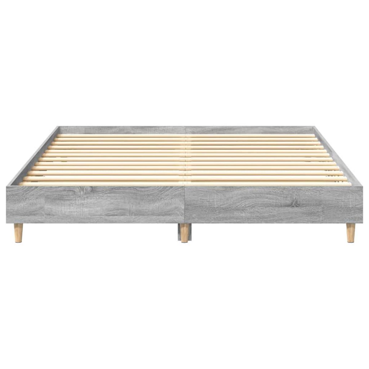 VIDAXL Cadre de lit sans matelas sonoma gris 150x200 cm