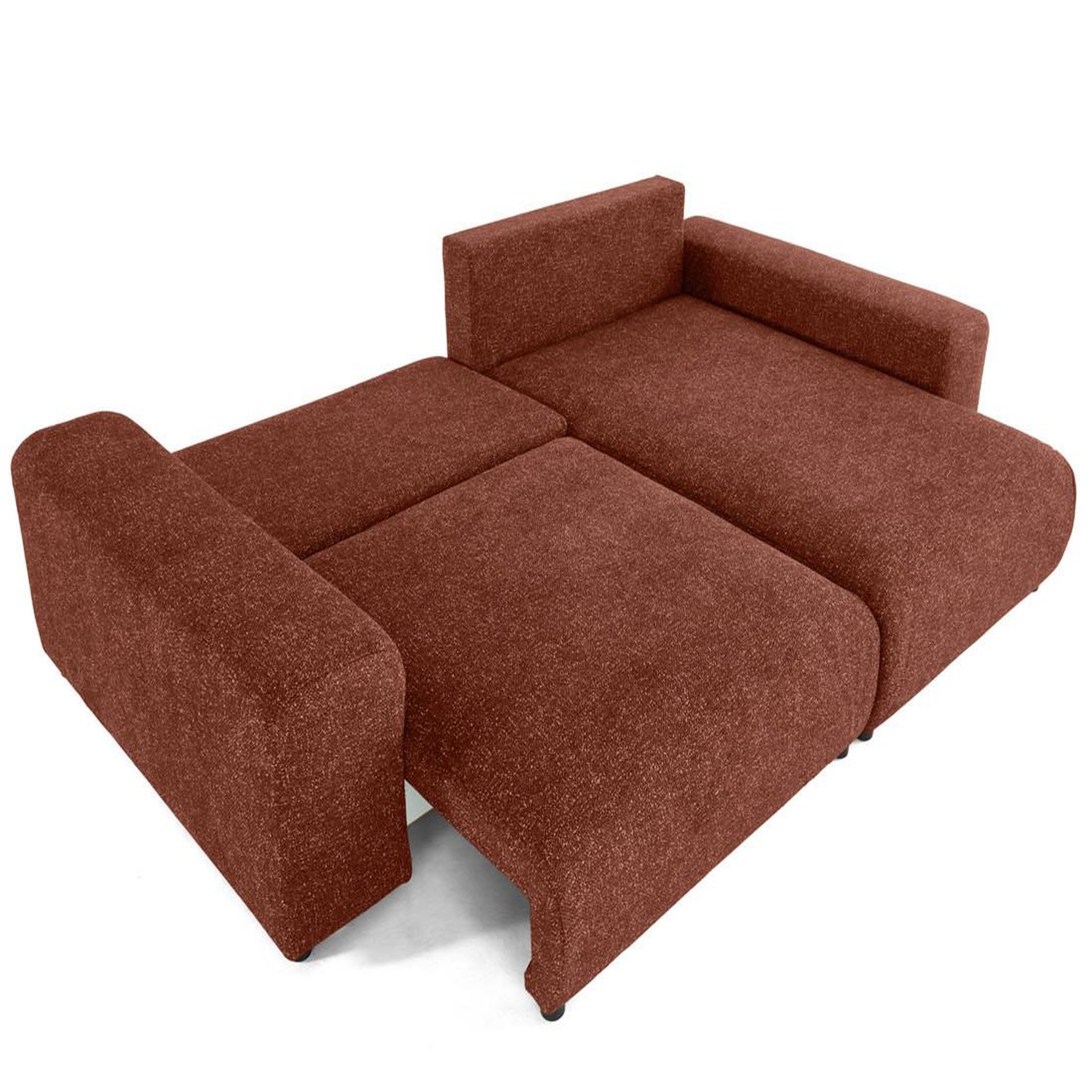 Voir la diapositive 2 : LISA DESIGN Jake - canapé panoramique d'angle droit 7 places convertible avec coffre en fausse fourrure