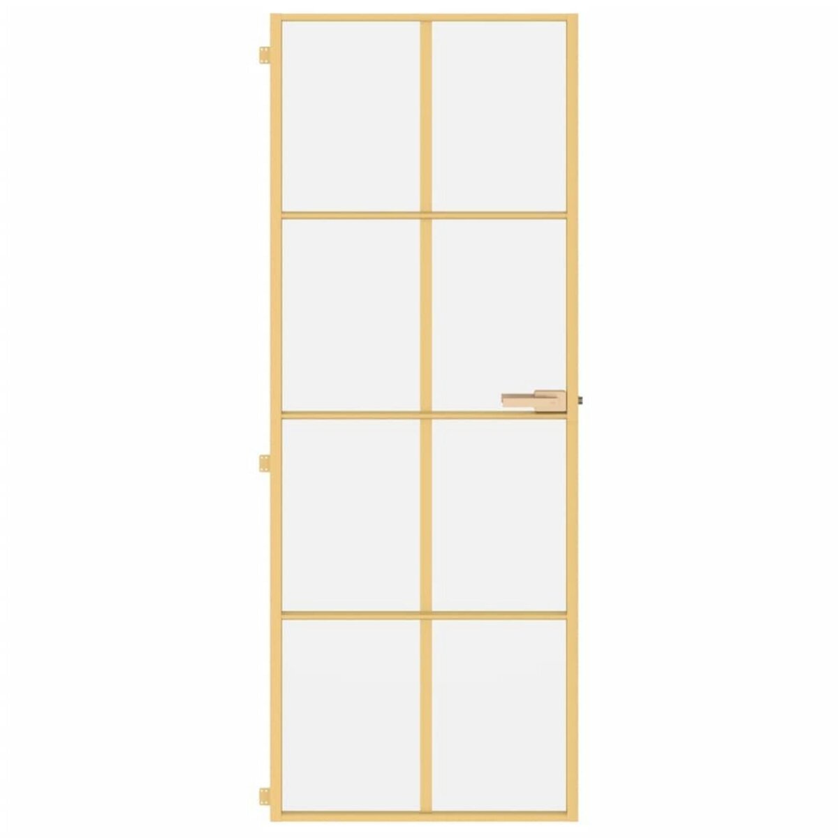 VIDAXL Porte interieure mince dore 76x201,5 cm verre trempe aluminium