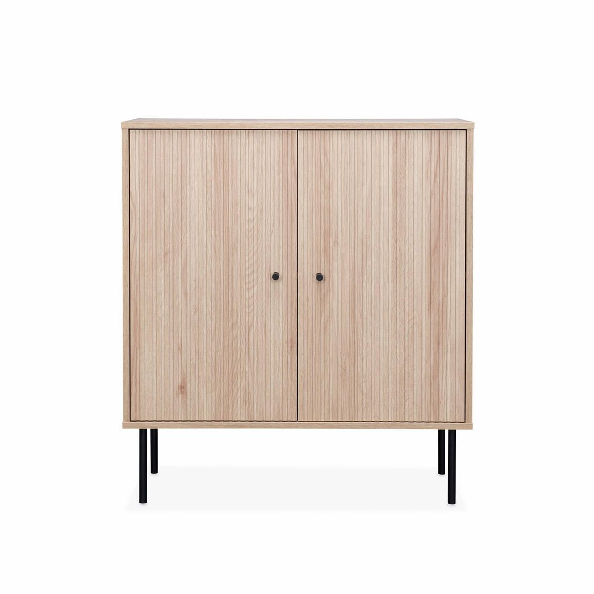 SWEEEK Buffet de rangement. Braga. deux portes. une étagère. buffet haut. vaisselier. L 83.5 x l 39 x H 92.5cm