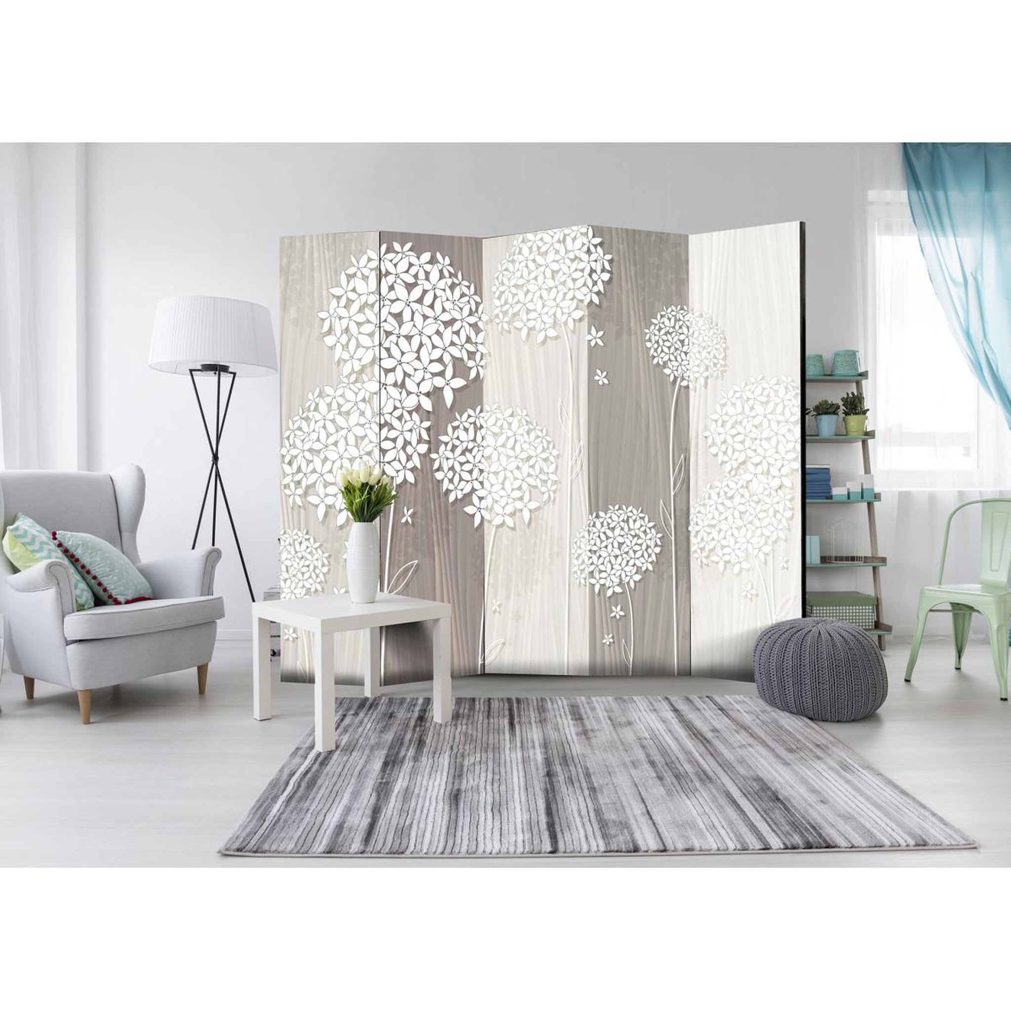 Voir la diapositive 2 : Paris Prix Paravent 5 volets  paper dandelions  172x225cm