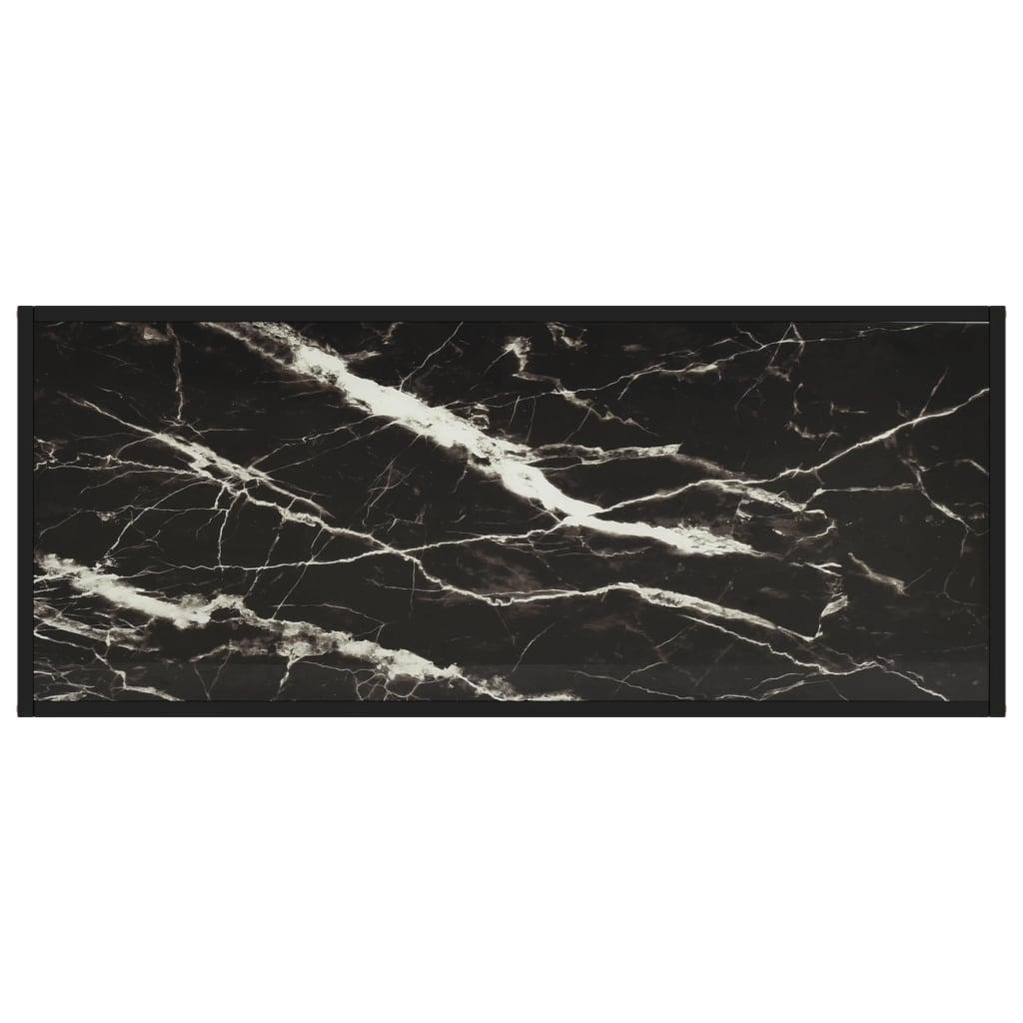 Voir la diapositive 4 : VIDAXL Table basse Noir avec verre marbre noir 120x50x35 cm