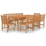 Voir la diapositive 2 : VIDAXL Ensemble a manger de jardin 9 pcs Bois de teck solide