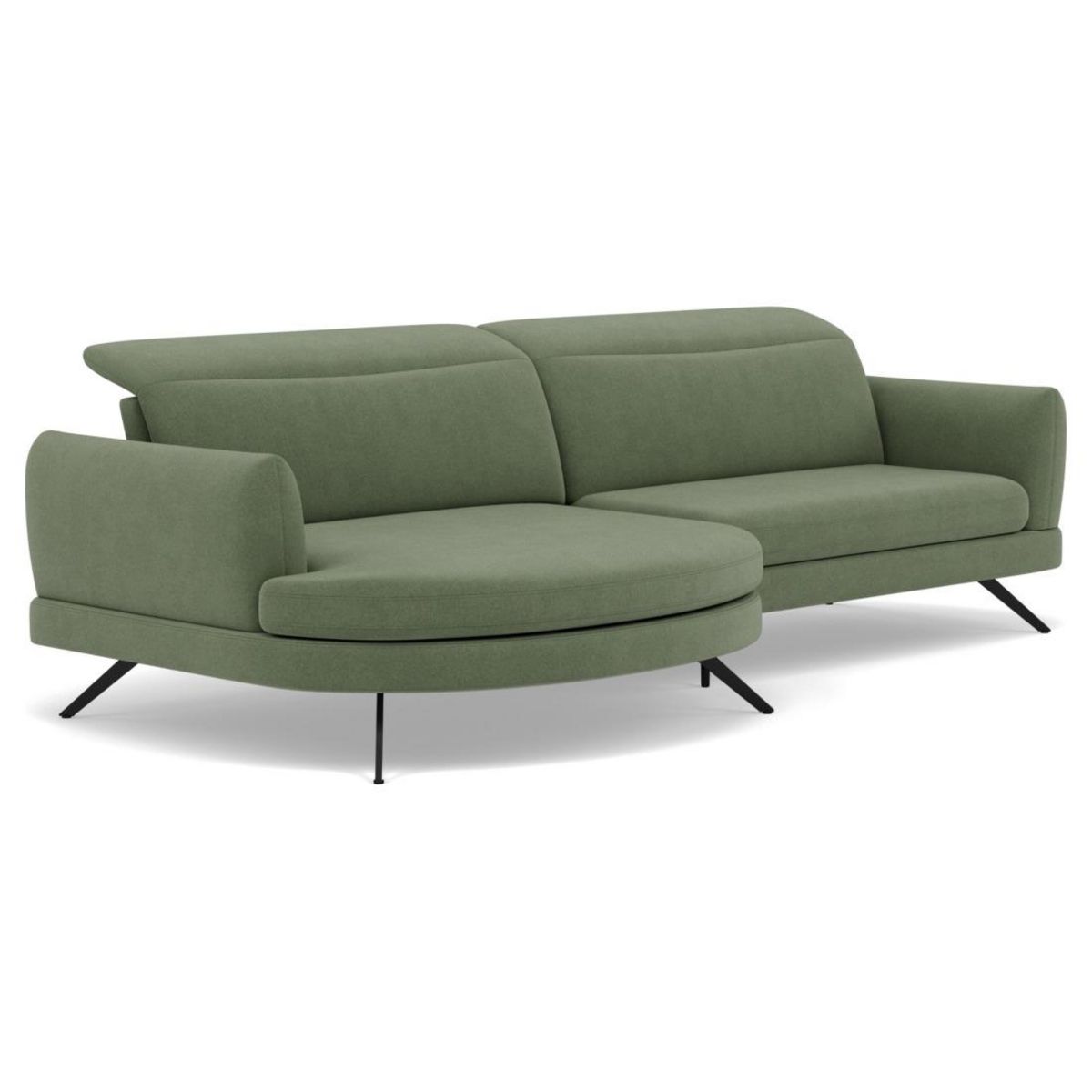 LISA DESIGN Terry - canapé d'angle gauche 4 places avec têtières réglables en tissu texturé