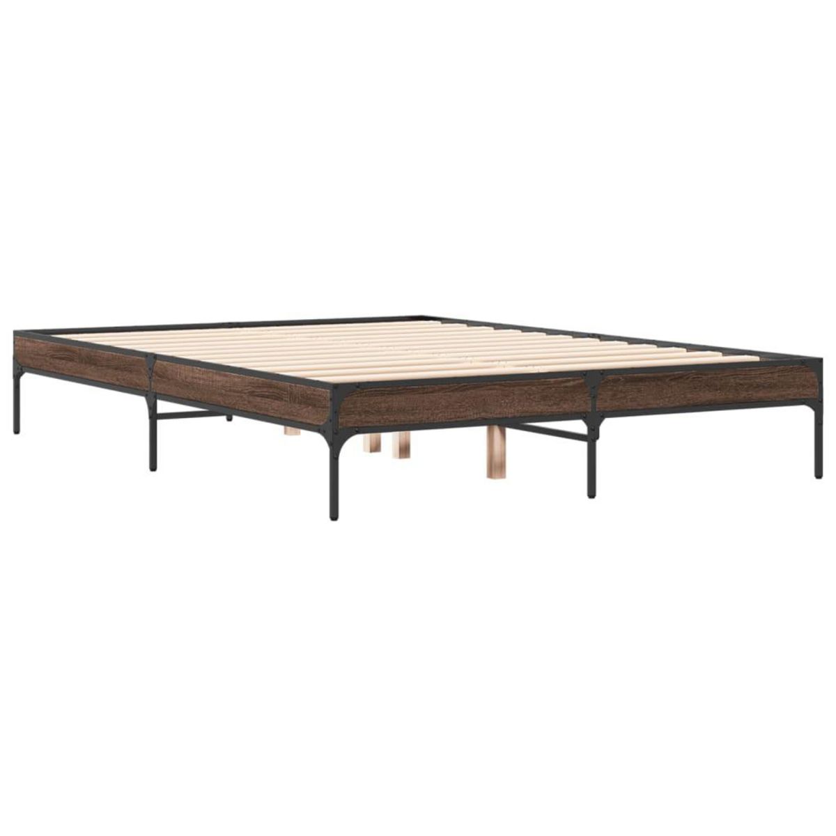 VIDAXL Cadre de lit sans matelas chene marron 135x190 cm