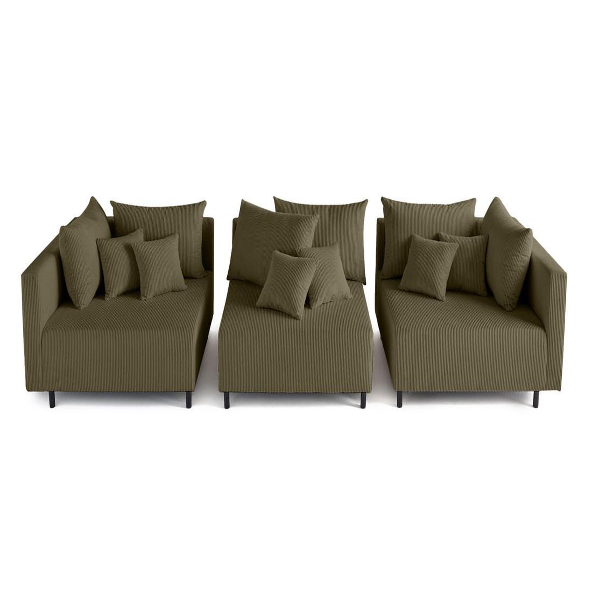 Voir la diapositive 6 : LISA DESIGN Edinburg - canapé modulable 3 places - velours côtelé