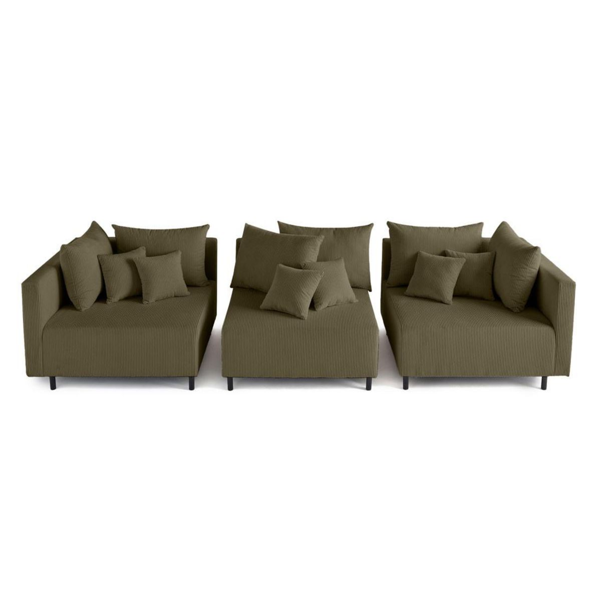 LISA DESIGN Edinburg - canapé modulable 3 places - velours côtelé