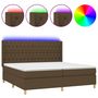 Voir la diapositive 2 : VIDAXL Sommier a lattes de lit matelas et LED Marron fonce 200x200 cm