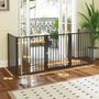 Voir la diapositive 3 : PAWHUT Parc enclos chien modulable pliable - porte verrouillable, 5 panneaux - acier noir