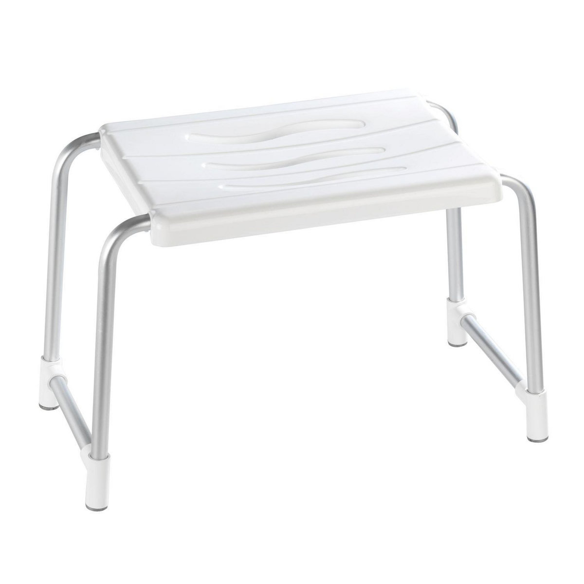 Wenko Tabouret de douche avec pieds antidérapants - H. 32 cm - Blanc