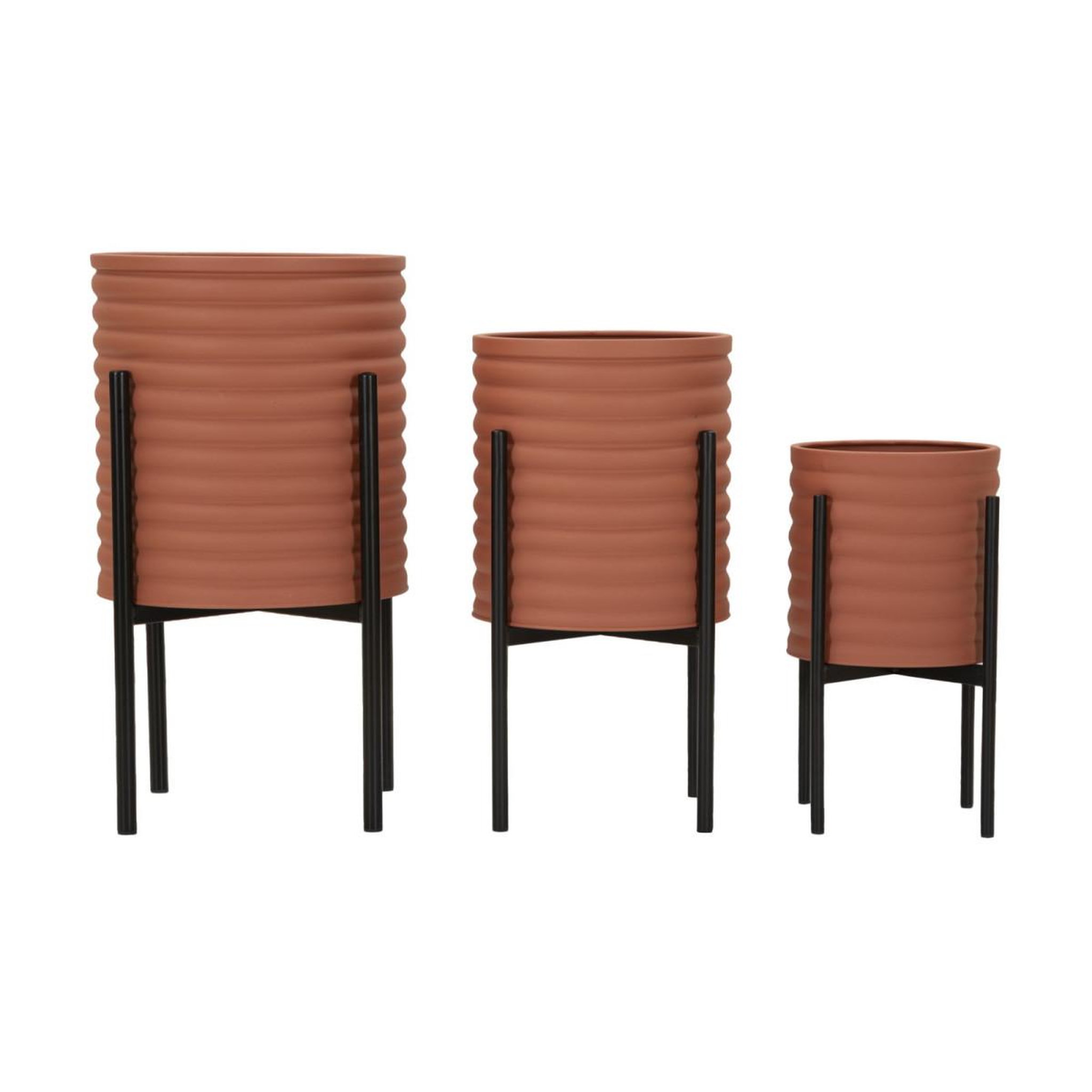 Voir la diapositive 3 : Paris Prix Lot de 3 cache-pots sur pied  milly  56cm brique