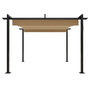 Voir la diapositive 4 : VIDAXL Tonnelle de jardin avec toit retractable 3x3 m Taupe