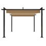 Voir la diapositive 4 : VIDAXL Tonnelle de jardin avec toit retractable 3x3 m Taupe