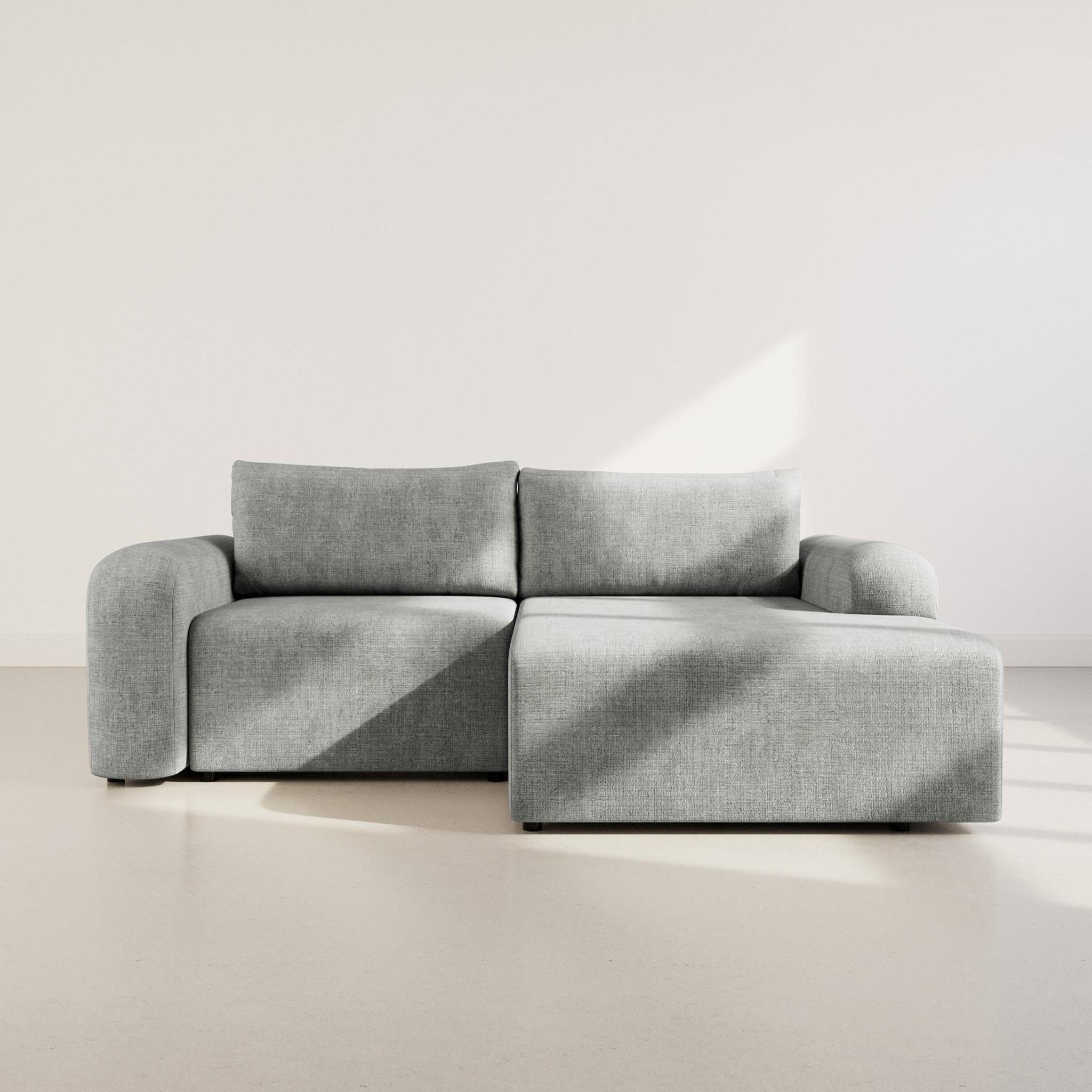Voir la diapositive 5 : BEST MOBILIER Rebecca - canapé d'angle droit 4 places convertible avec coffre en velours texturé