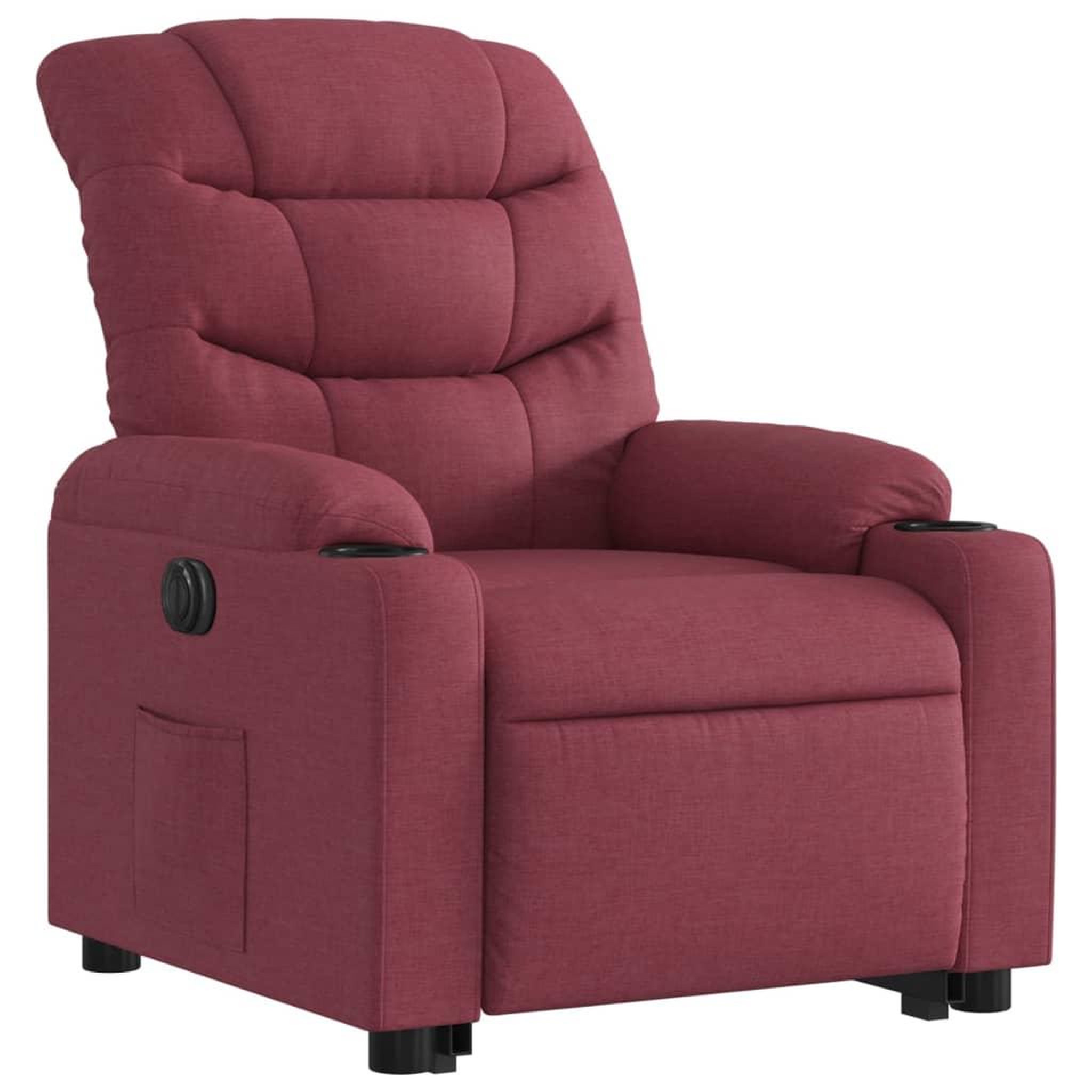 Voir la diapositive 4 : VIDAXL Fauteuil inclinable electrique rouge bordeaux tissu