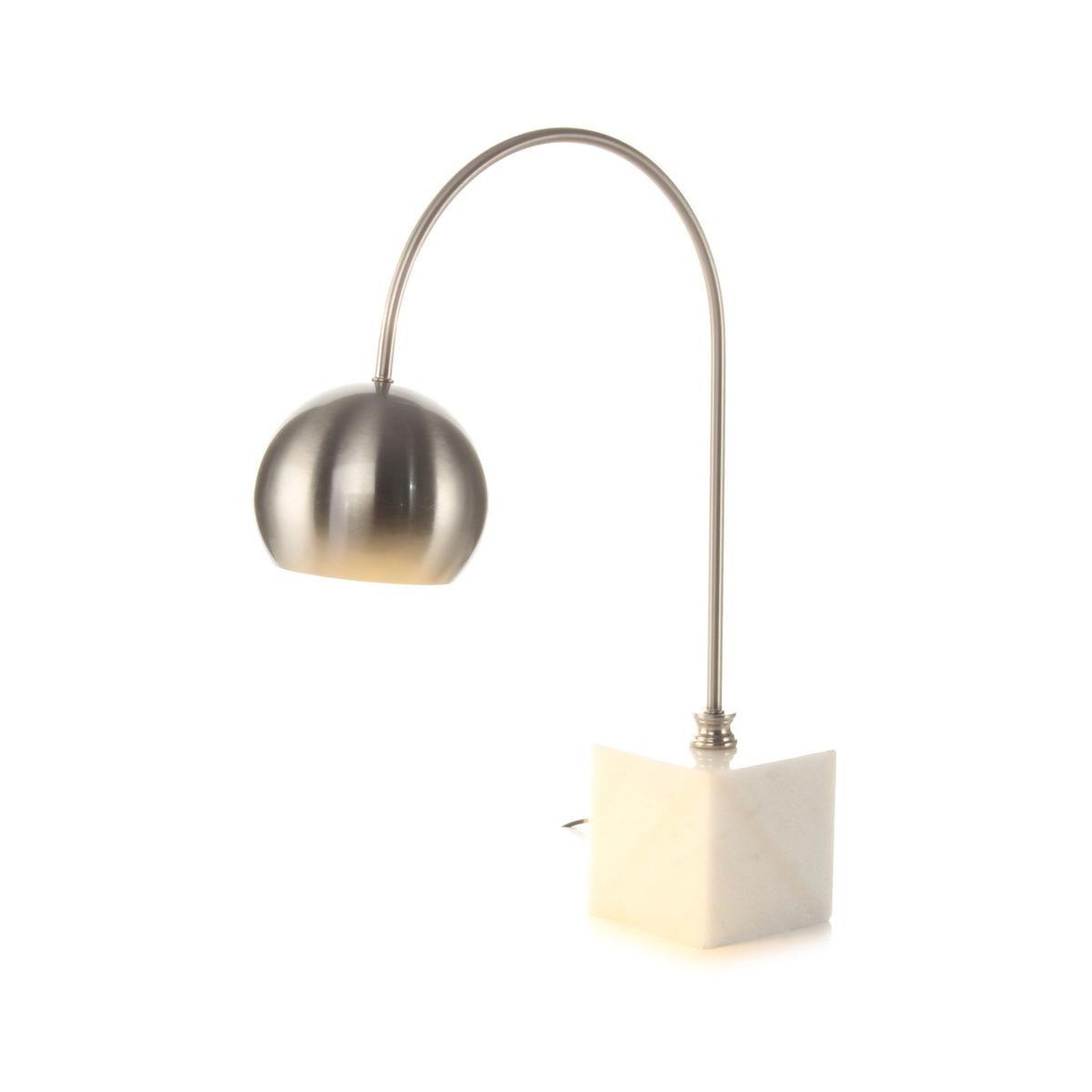 Voir la diapositive 4 : Paris Prix Lampe à poser en marbre  bella  58cm argent & blanc