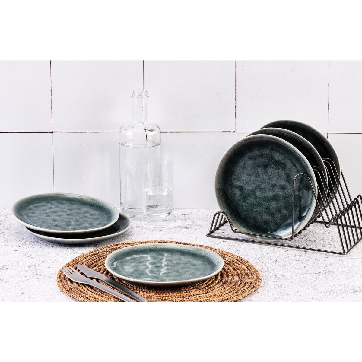 BJORN Assiette MOON Ø21cm - 6 pièces - Pétrole