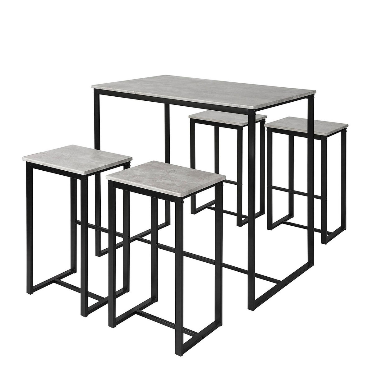 SOBUY SoBuy - Ensemble Table Et 4 Tabourets inclus - Industriel - OGT15