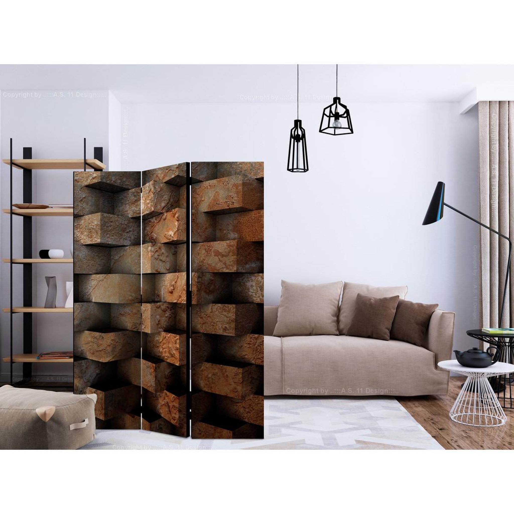 Voir la diapositive 2 : Paris Prix Paravent 3 volets  brick braid  135x172cm