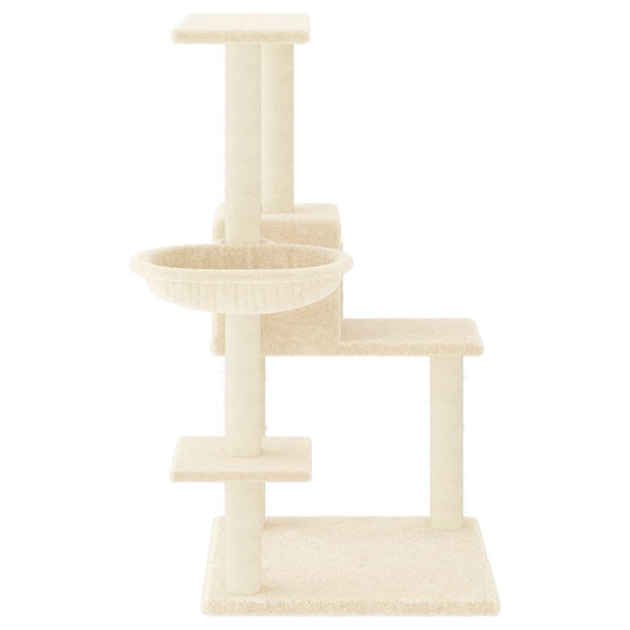 Voir la diapositive 4 : VIDAXL Arbre a chat avec griffoirs en sisal Creme 95 cm