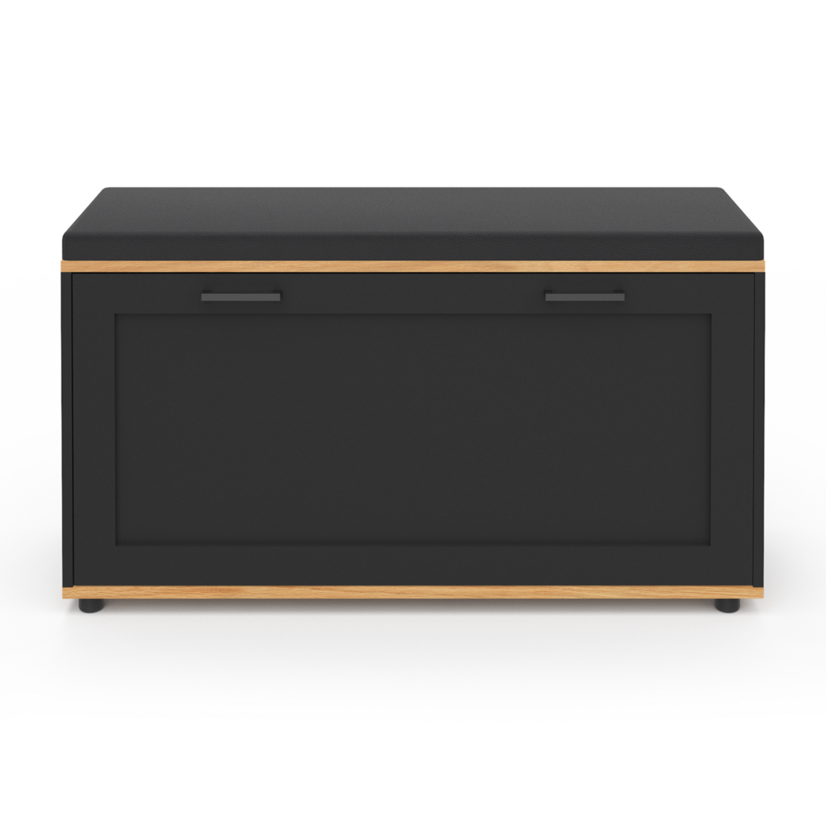 ID MARKET Banc d'entrée chaussures 100 cm avec coussin VITO noir