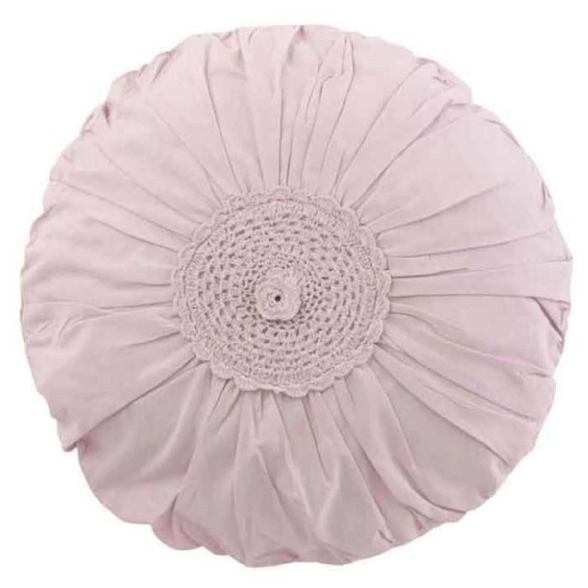 Paris Prix Coussin Rond Déco  Dentelle  40cm Rose Mauve