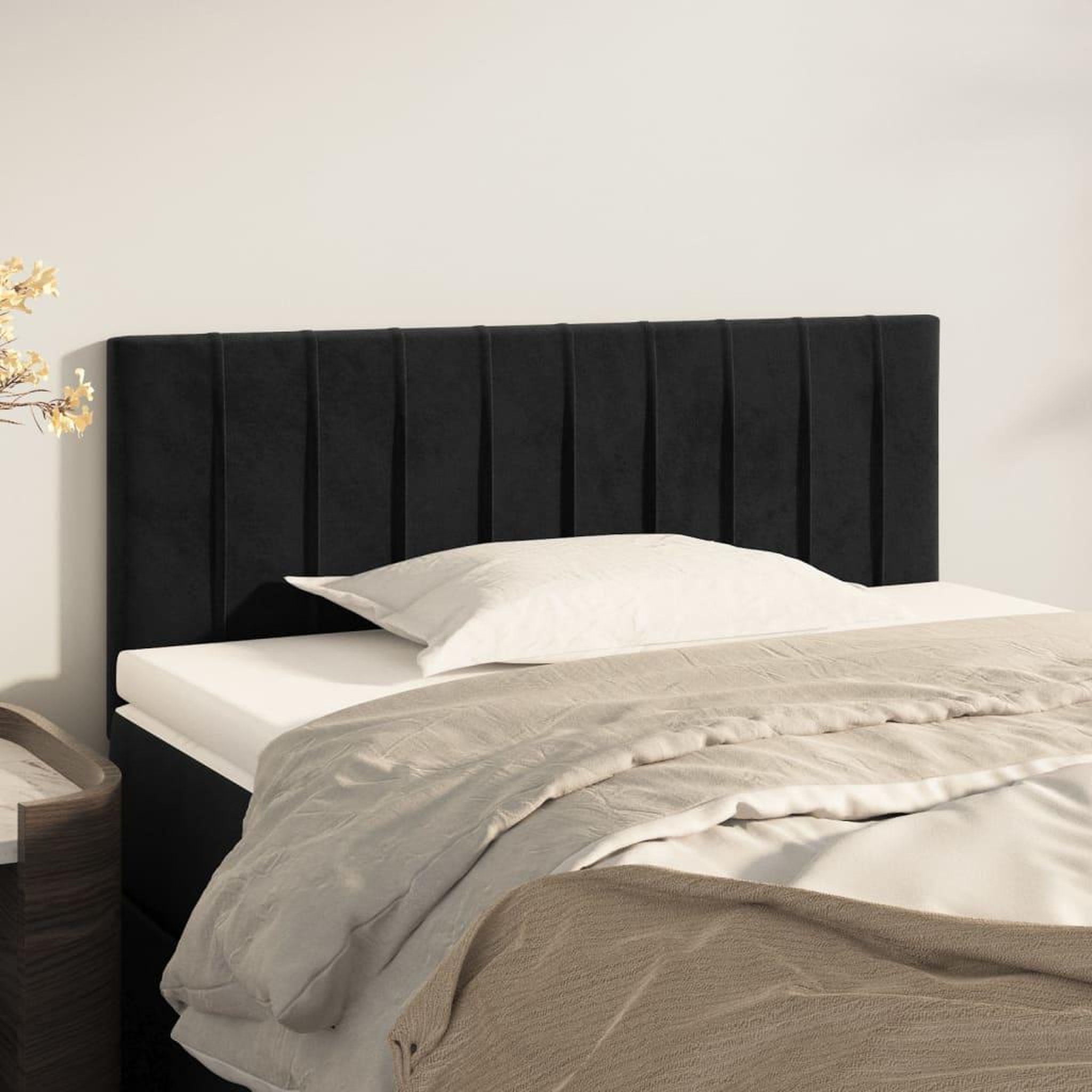 Voir la diapositive 1 : VIDAXL Tete de lit Noir 90x5x78/88 cm Velours