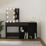 Voir la diapositive 3 : VIDAXL Coiffeuse a LED avec armoire noir bois d'ingenierie