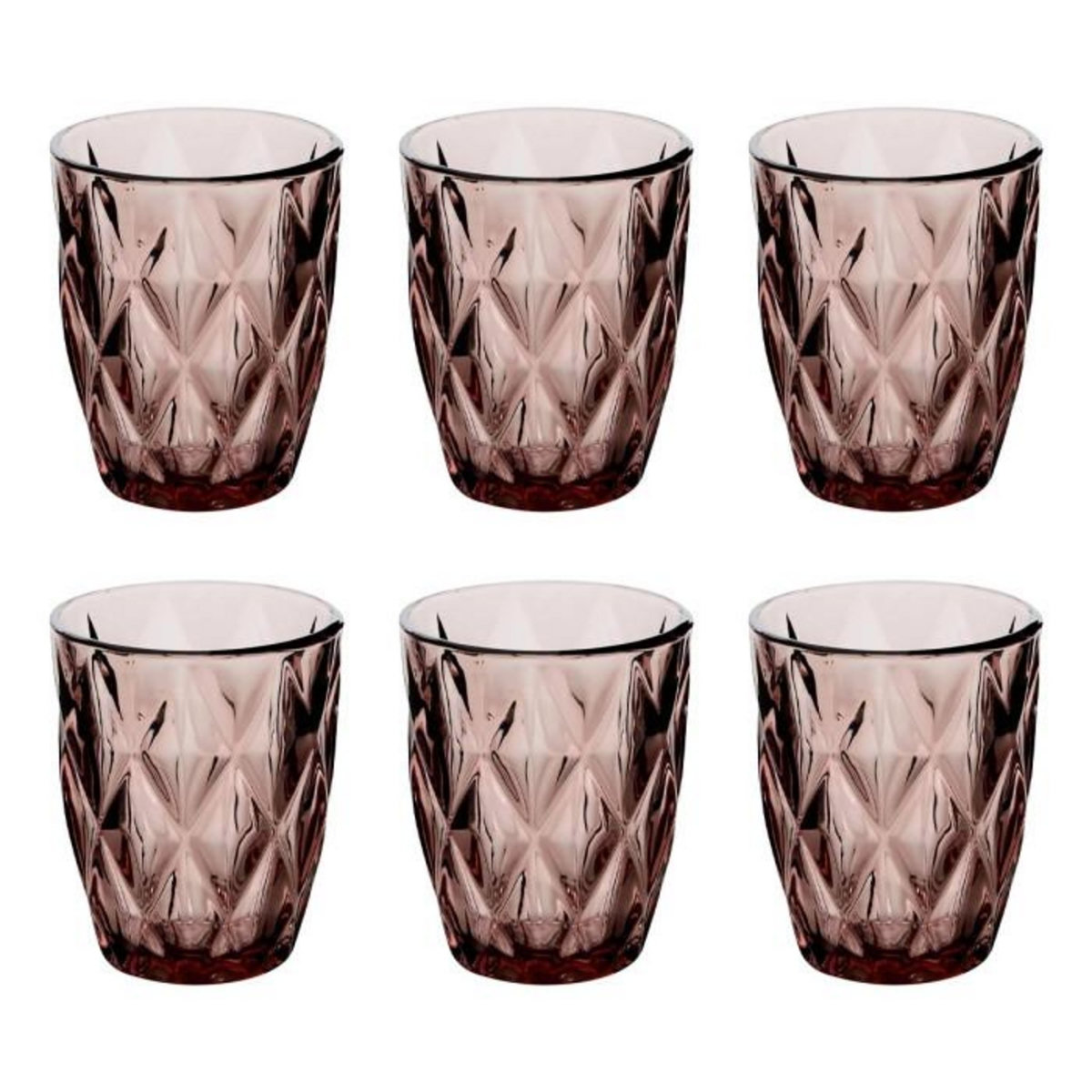 SECRET DE GOURMET Lot de 6 Gobelets Bas  Lea  28cl Rose