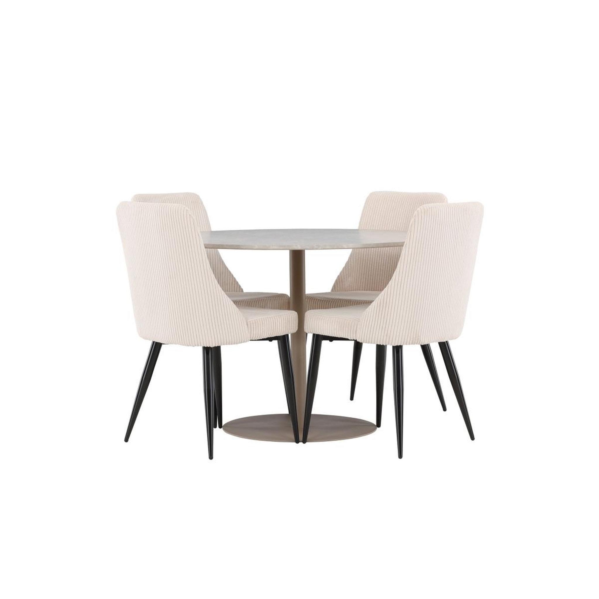Voir la diapositive 2 : Paris Prix Ensemble table à manger & 4 chaises  lycke & leone  110cm beige