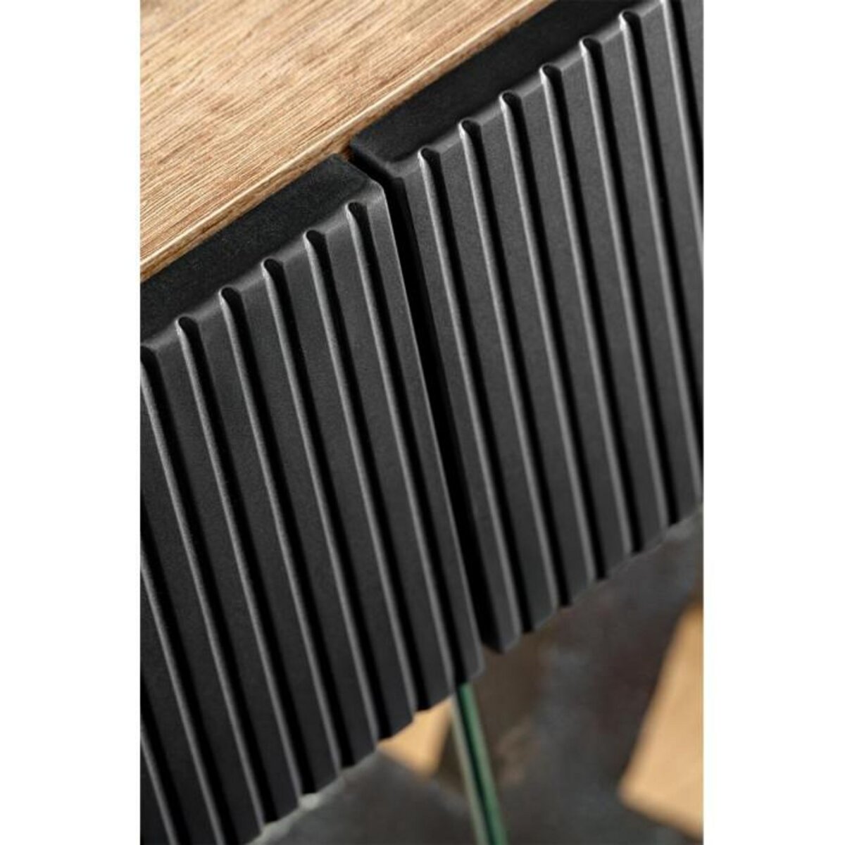 Paris Prix Buffet Rainuré  Aron  160cm Naturel & Noir