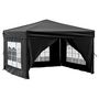 Voir la diapositive 3 : VIDAXL Tente de reception pliable avec parois Noir 3x3 m