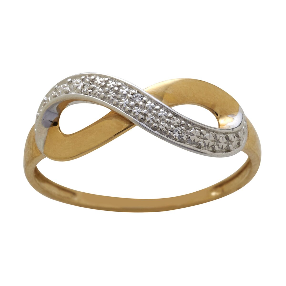 LA VIE EN OR Bague infini femme or 375 avec diamants pas cher