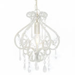 VIDAXL Plafonnier avec perles Blanc Rond E14