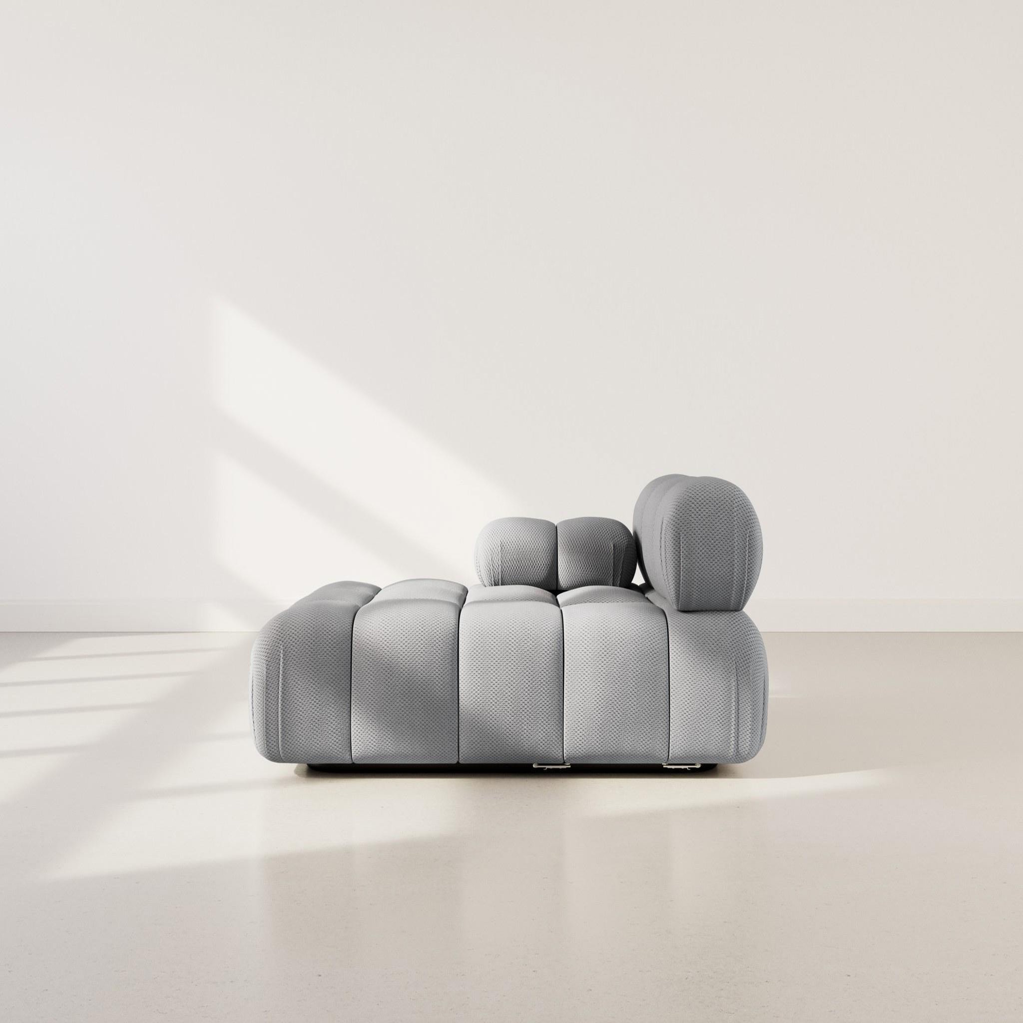 Voir la diapositive 6 : LISA DESIGN Ruby - module d'assise méridienne gauche en velours texturé