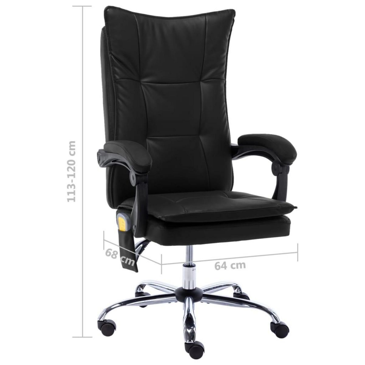 VIDAXL Chaise de bureau de massage Noir Similicuir