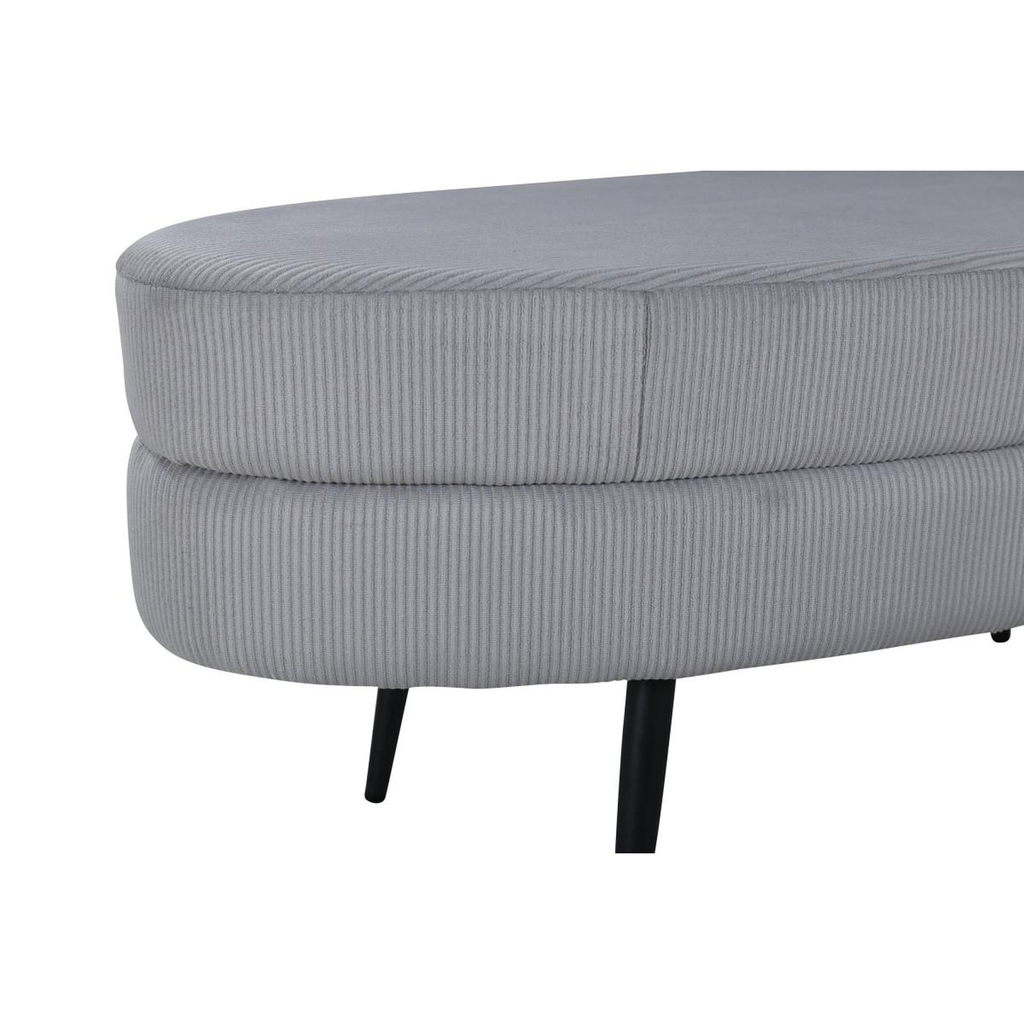 Voir la diapositive 4 : Paris Prix Pouf en velours côtelé  otto  100cm gris clair