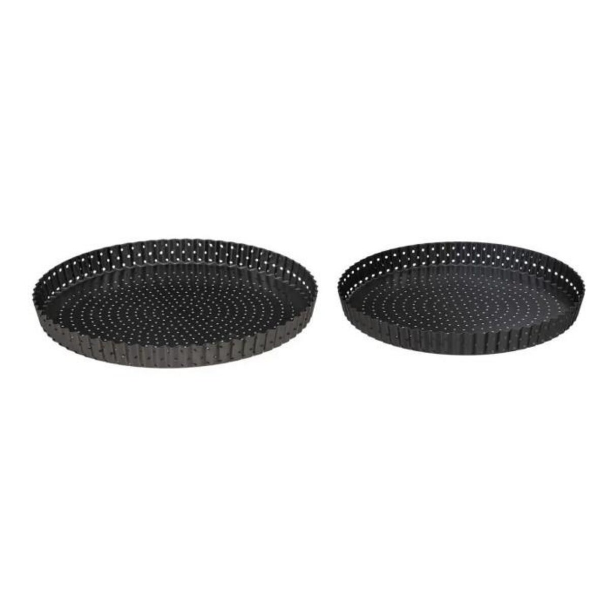 FIVE Lot de 2 Plats à Tarte  Fond Amovible  32cm Gris