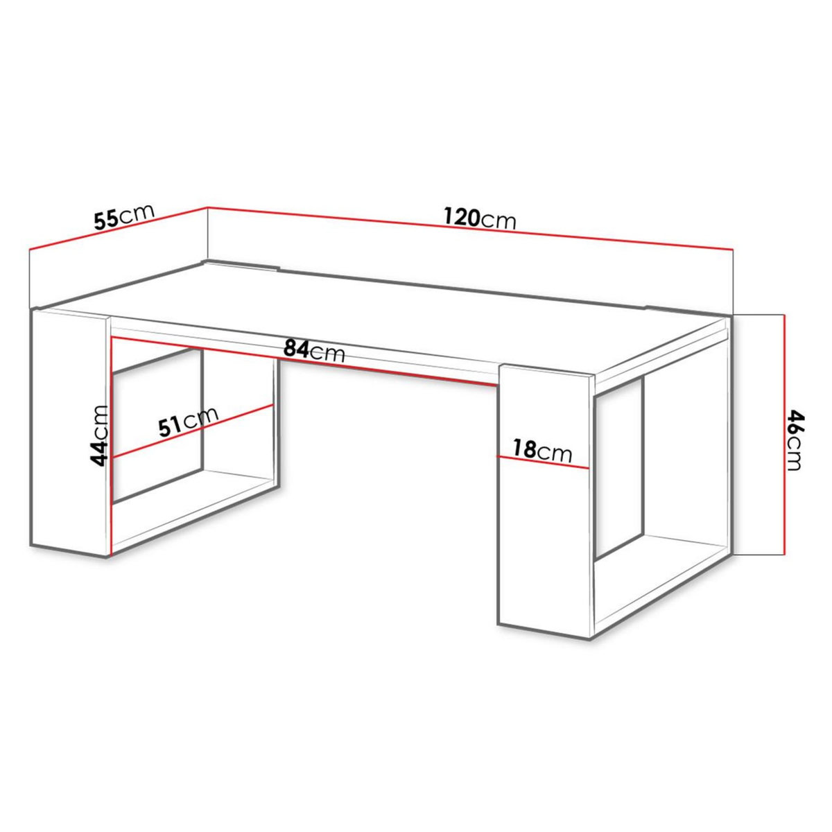 BEST MOBILIER Willow - table basse - effet bois et gris - 120 cm - style industriel